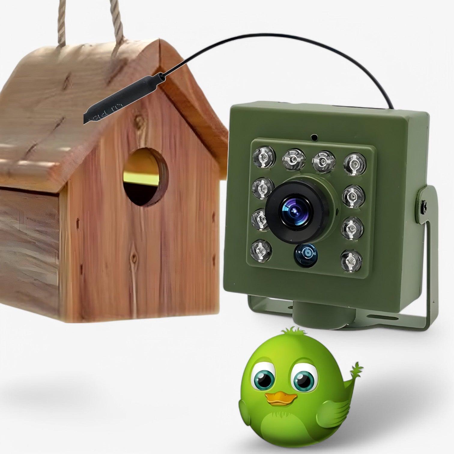 NestCam HD WiFi Fuglerede Kamera – 1080p Vandtæt Udendørs Dyreliv Kamera med Nattesyn