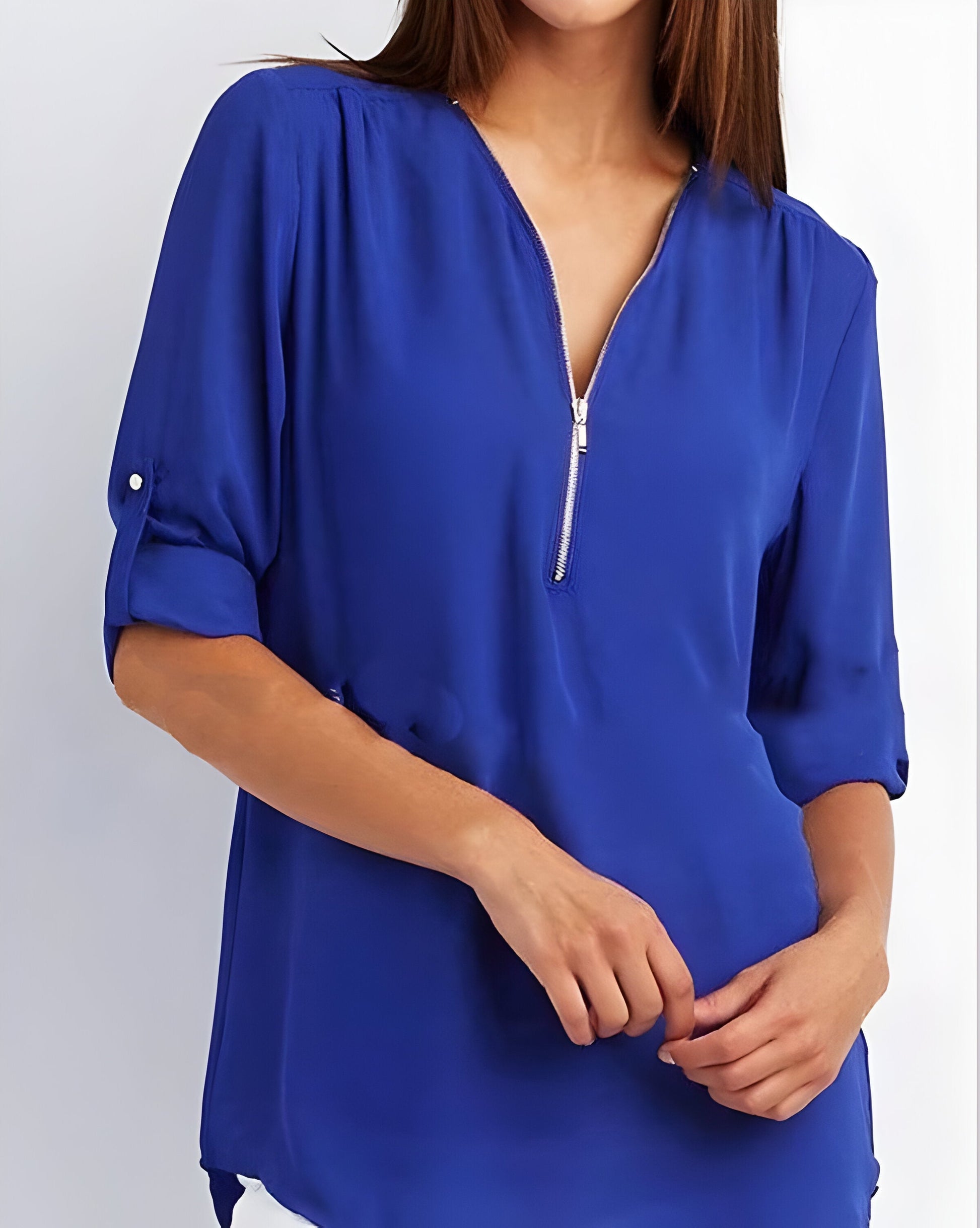 Image of Nora | Dame Bluse med Oprullede Ærmer