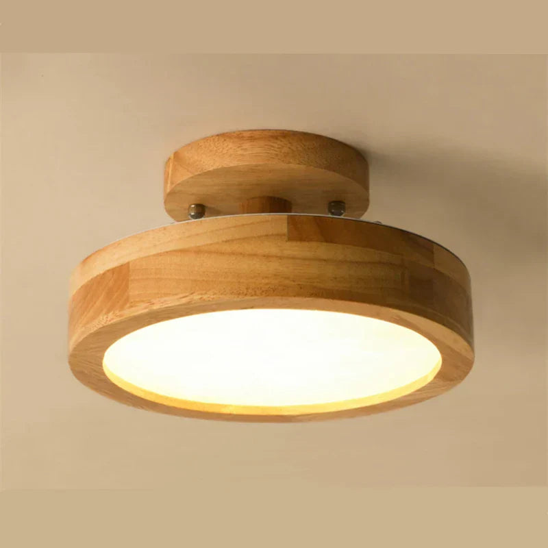 NordicGlo - Rund Skandinavisk Massiv Træ Loftlampe