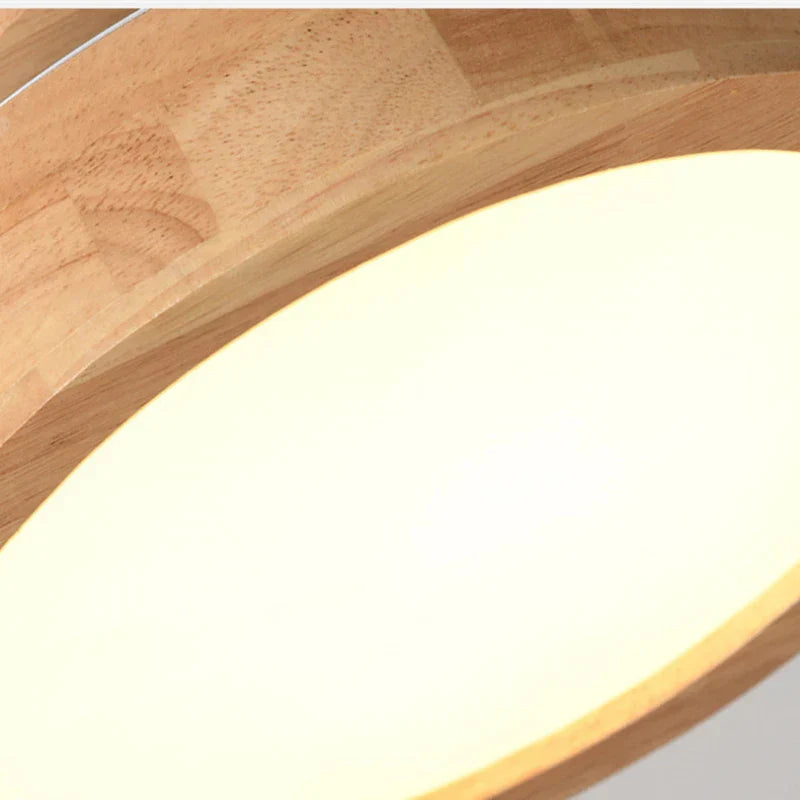 NordicGlo - Rund Skandinavisk Massiv Træ Loftlampe