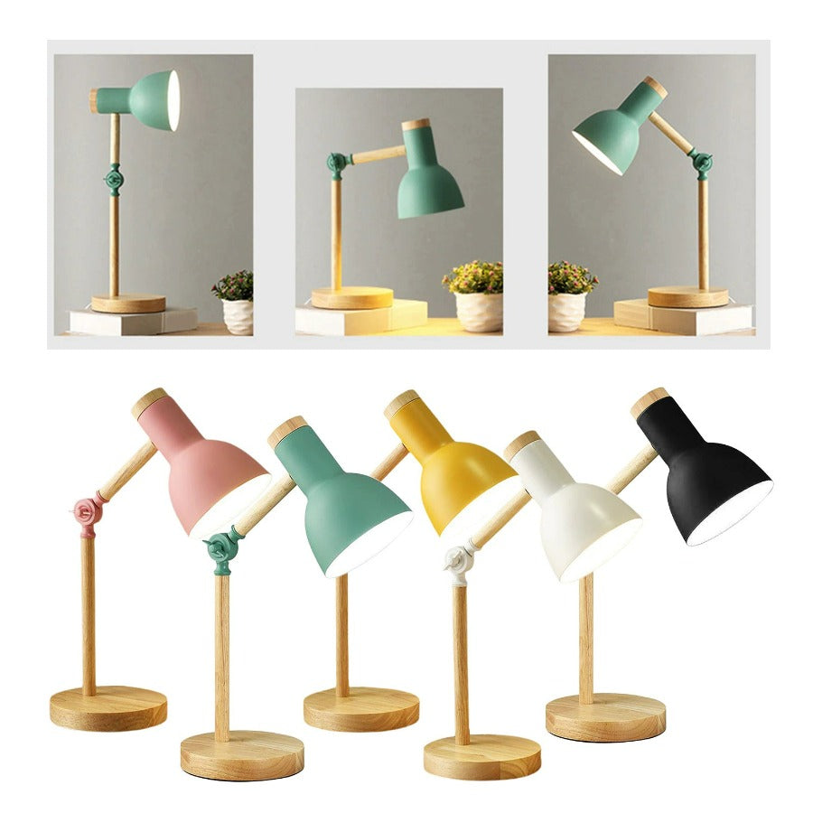 NordicGlow | Skandinavisk Træ Skrivebordslampe
