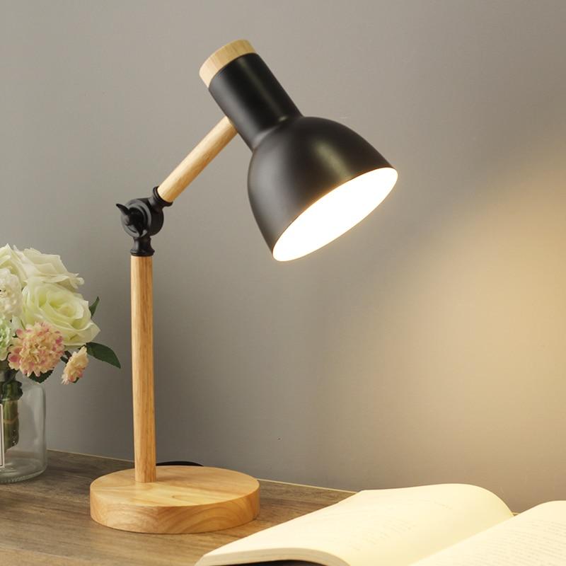 NordicGlow | Skandinavisk Træ Skrivebordslampe