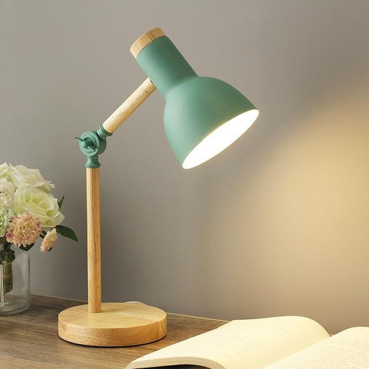 NordicGlow | Skandinavisk Træ Skrivebordslampe