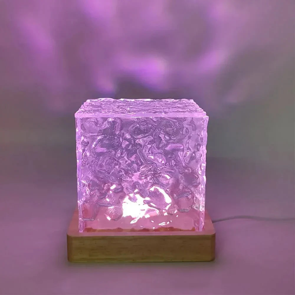 Nordisk Glas Terning Lampe med Ambient Lys