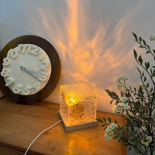 Nordisk Glas Terning Lampe med Ambient Lys