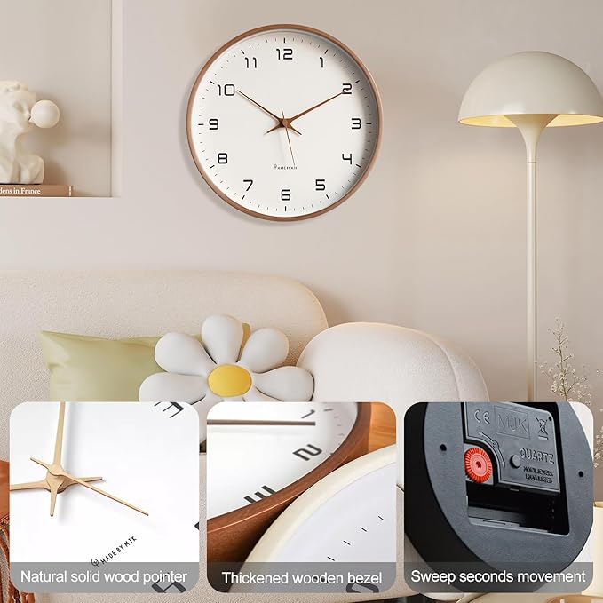 Nordisk Træ Vægur - Elegant Økologisk Design