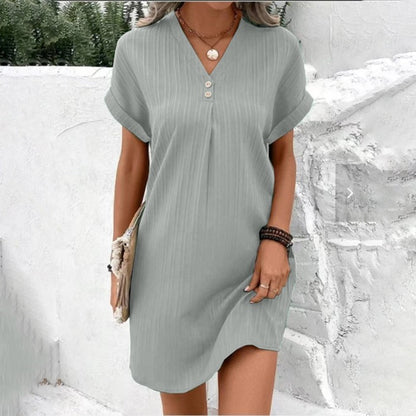 Image of Oddveig | Dame V-Hals Mini T-Shirt Kjole