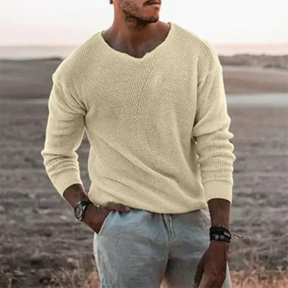 Jean | Pull Homme Manches Longues Col V - Image 1