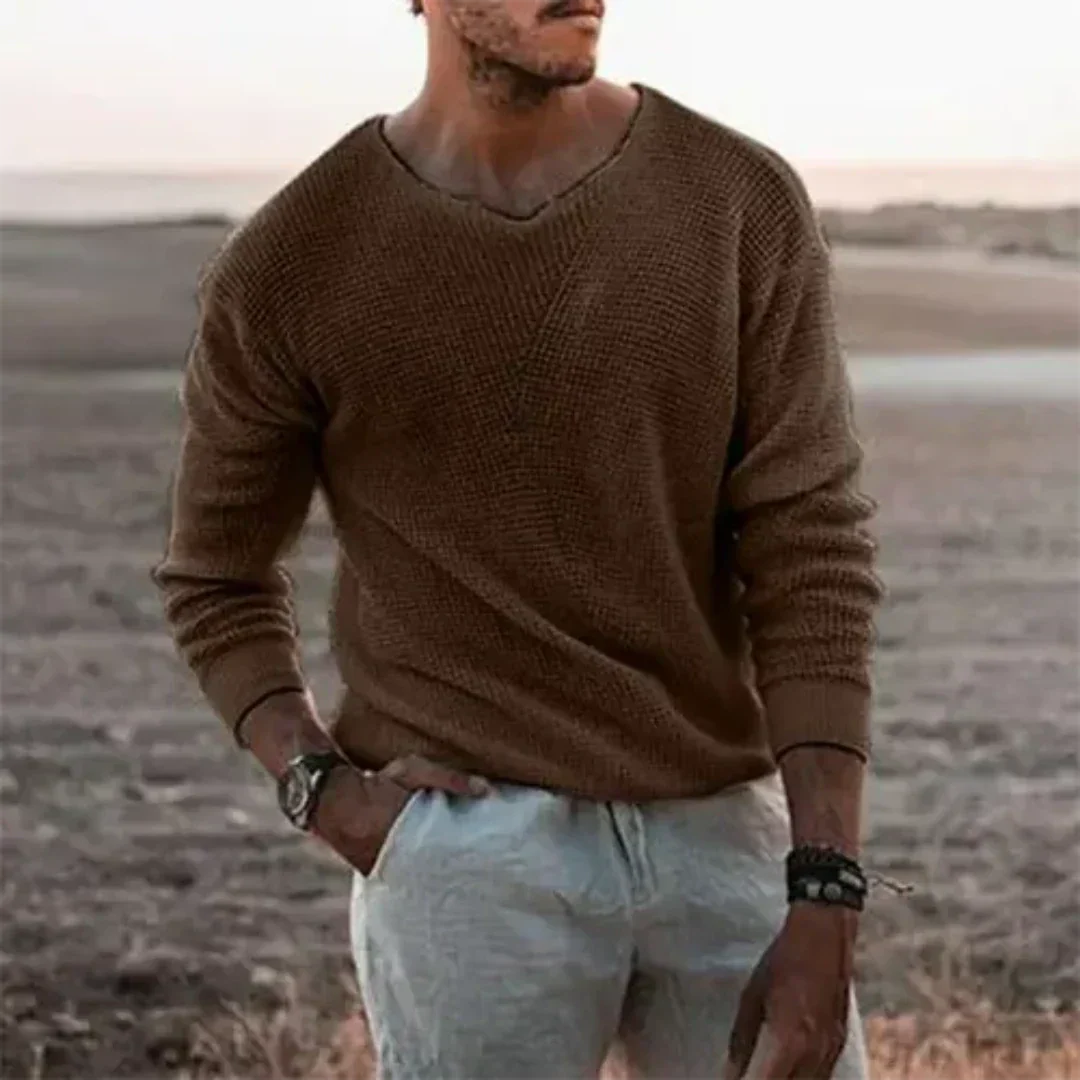 Jean | Pull Homme Manches Longues Col V - Image 4