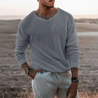 Jean | Pull Homme Manches Longues Col V - Image 3