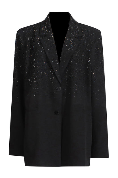 Oversized dameblazer med glimmerdetaljer