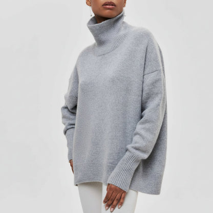 Oversized rullekravetrøje til damer med lange ærmer