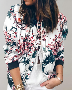 Maéva | Blouson bombardier à fleurs pour femmes