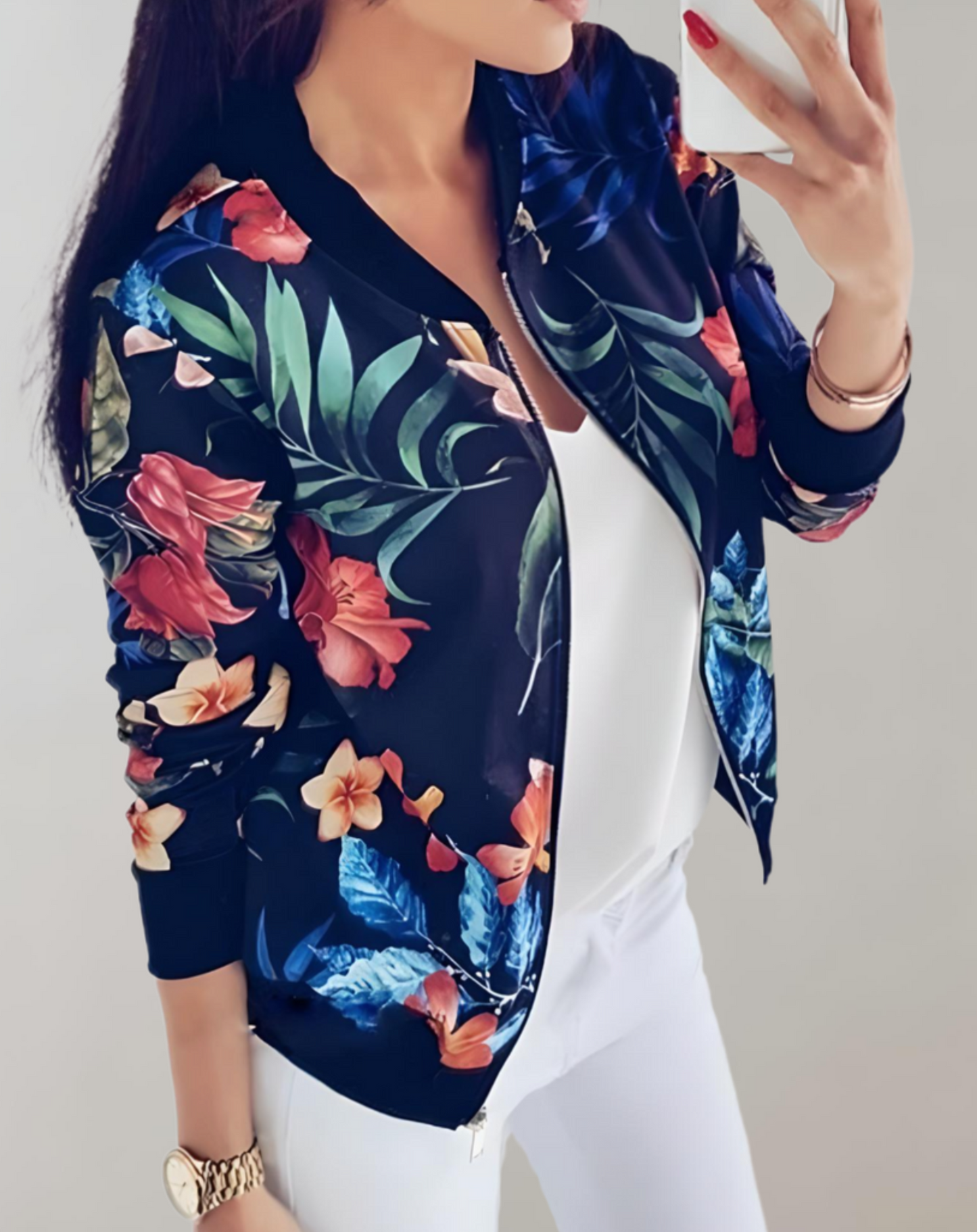 Maéva | Blouson bombardier à fleurs pour femmes - Image 6