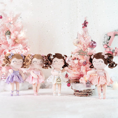 Pige Ballerina Plush Dukke - Blød Fyldt Legetøj med Krone & Tutu