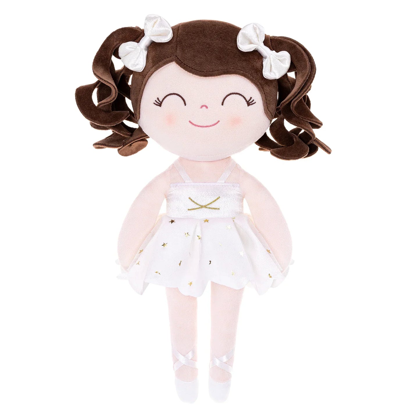 Pige Ballerina Plush Dukke - Blød Fyldt Legetøj med Krone & Tutu