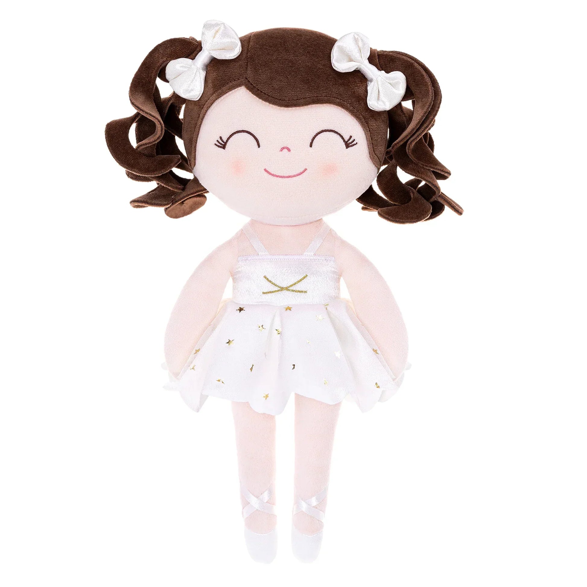 Pige Ballerina Plush Dukke - Blød Fyldt Legetøj med Krone & Tutu