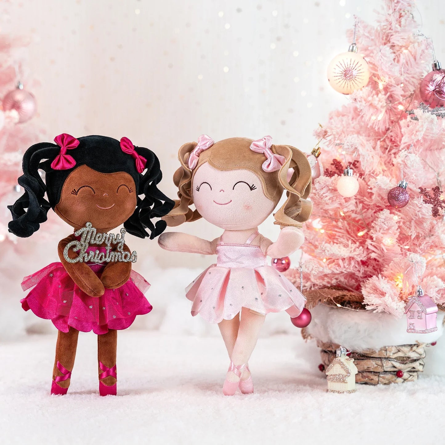 Pige Ballerina Plush Dukke - Blød Fyldt Legetøj med Krone & Tutu