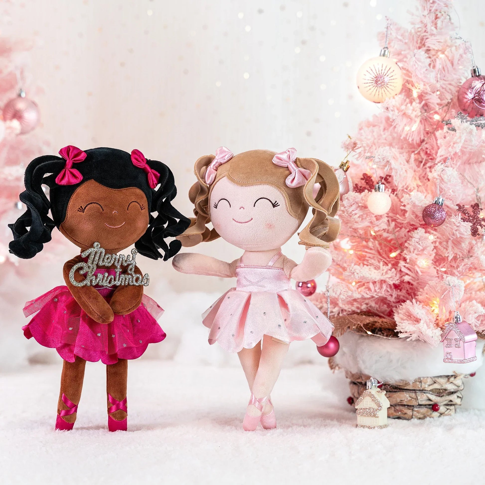 Pige Ballerina Plush Dukke - Blød Fyldt Legetøj med Krone & Tutu