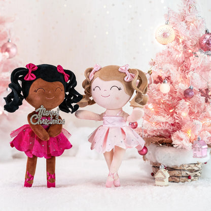 Pige Ballerina Plush Dukke - Blød Fyldt Legetøj med Krone & Tutu