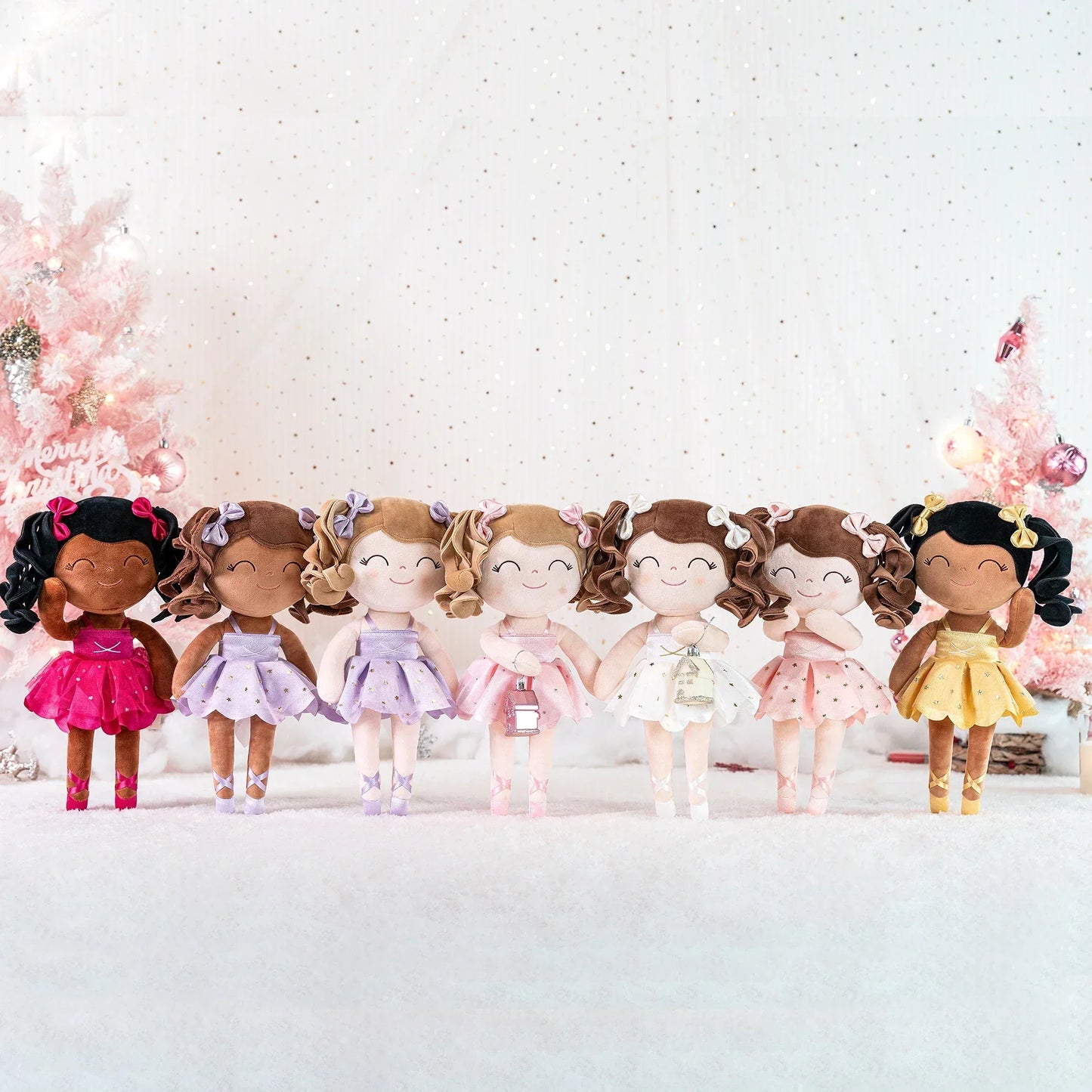 Pige Ballerina Plush Dukke - Blød Fyldt Legetøj med Krone & Tutu