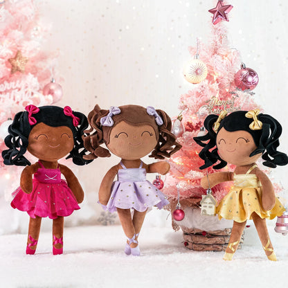 Pige Ballerina Plush Dukke - Blød Fyldt Legetøj med Krone & Tutu