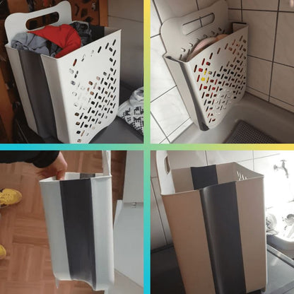 Pladsbesparende vasketøjskurv - udvidelig og sammenklappelig