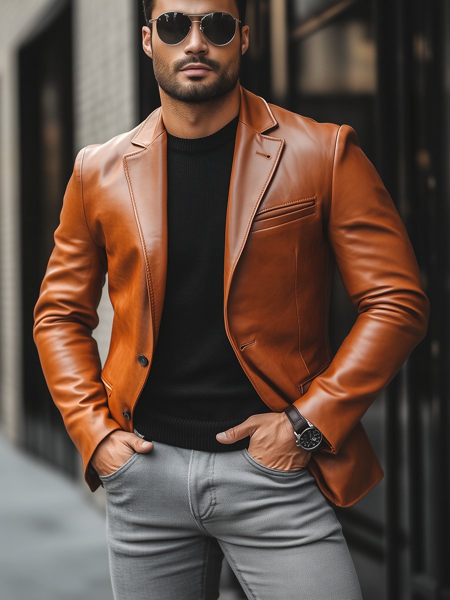 Julio | Blazer Homme Style Veste en Cuir - Image 4