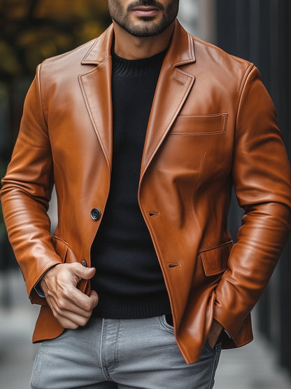 Julio | Blazer Homme Style Veste en Cuir - Image 3