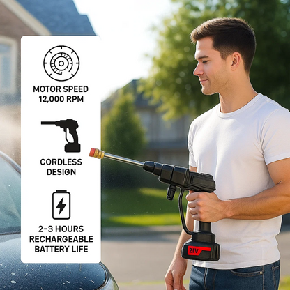 QuickWash | Trådløs Højtryksrenser med 2 Batterier