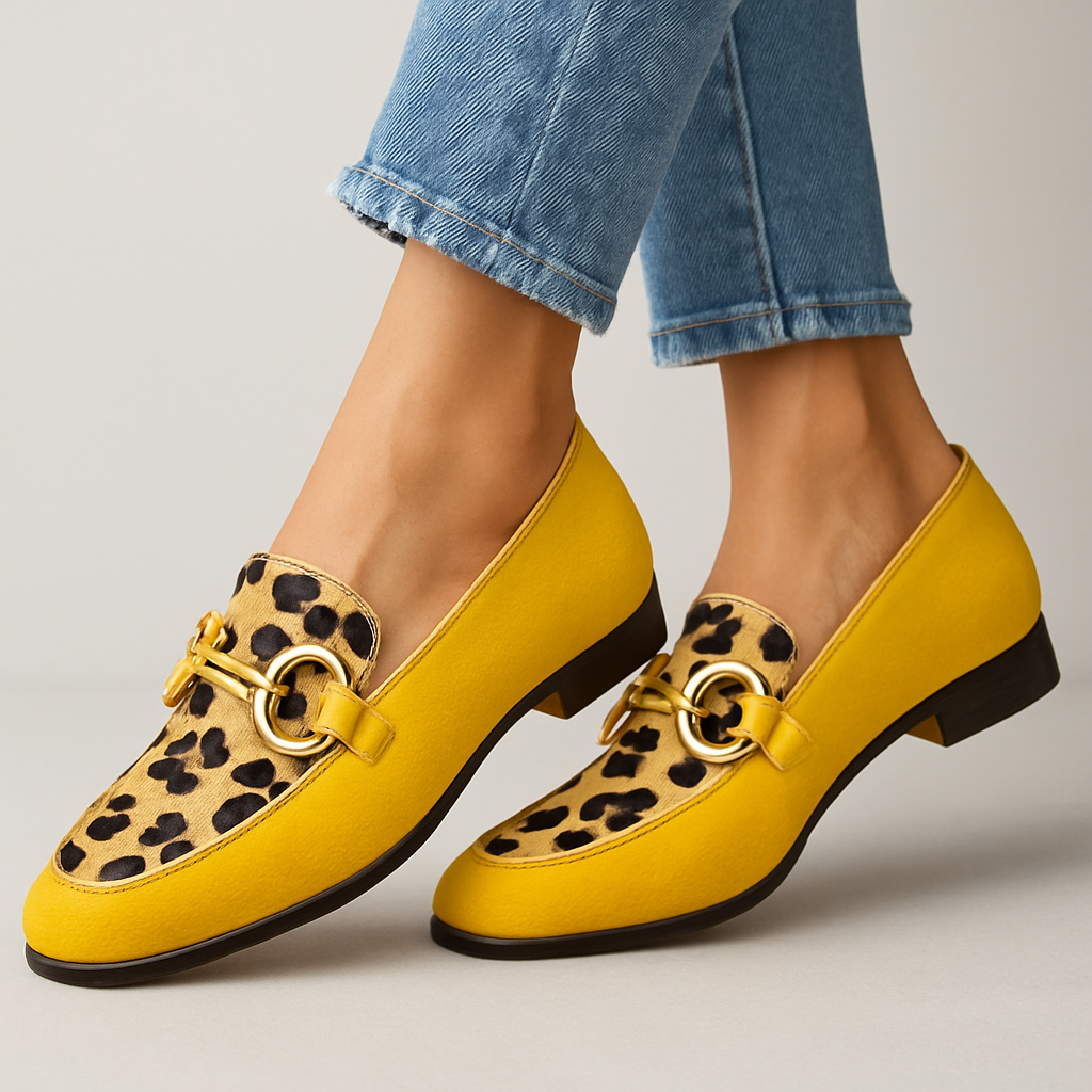 Image of Ragnhild | Dame Slip-On Loafers med Dyreprint