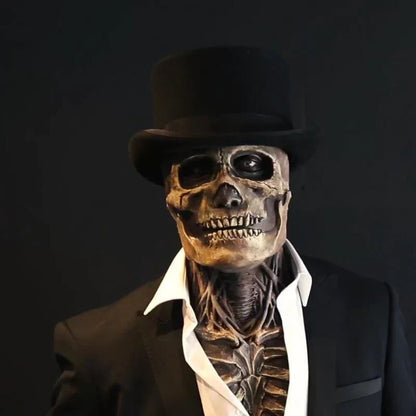 Realistisk Skræmmende Skeletmaske til Halloween