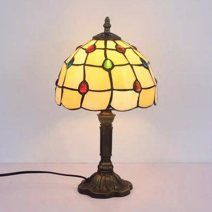 Retro Barok Tiffany Glas LED Bordlampe E27