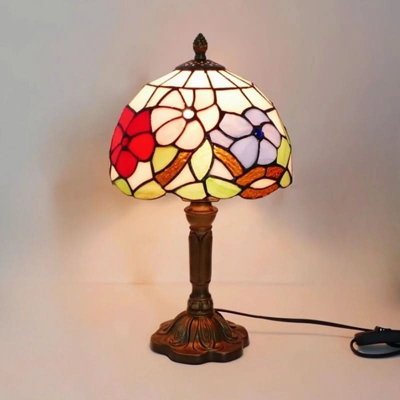 Retro Barok Tiffany Glas LED Bordlampe E27