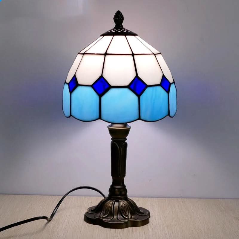 Retro Barok Tiffany Glas LED Bordlampe E27