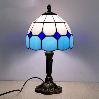 Retro Barok Tiffany Glas LED Bordlampe E27