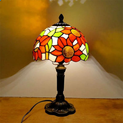 Retro Barok Tiffany Glas LED Bordlampe E27