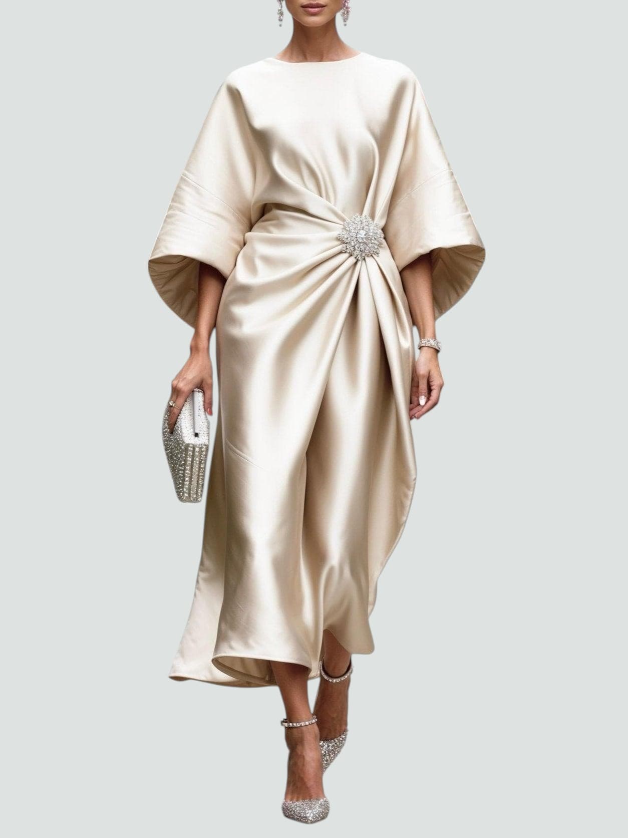 Image of Ronja | Dame Slå-om Midi Kjole