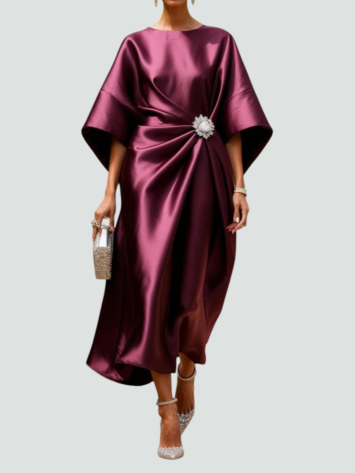 Image of Ronja | Dame Slå-om Midi Kjole