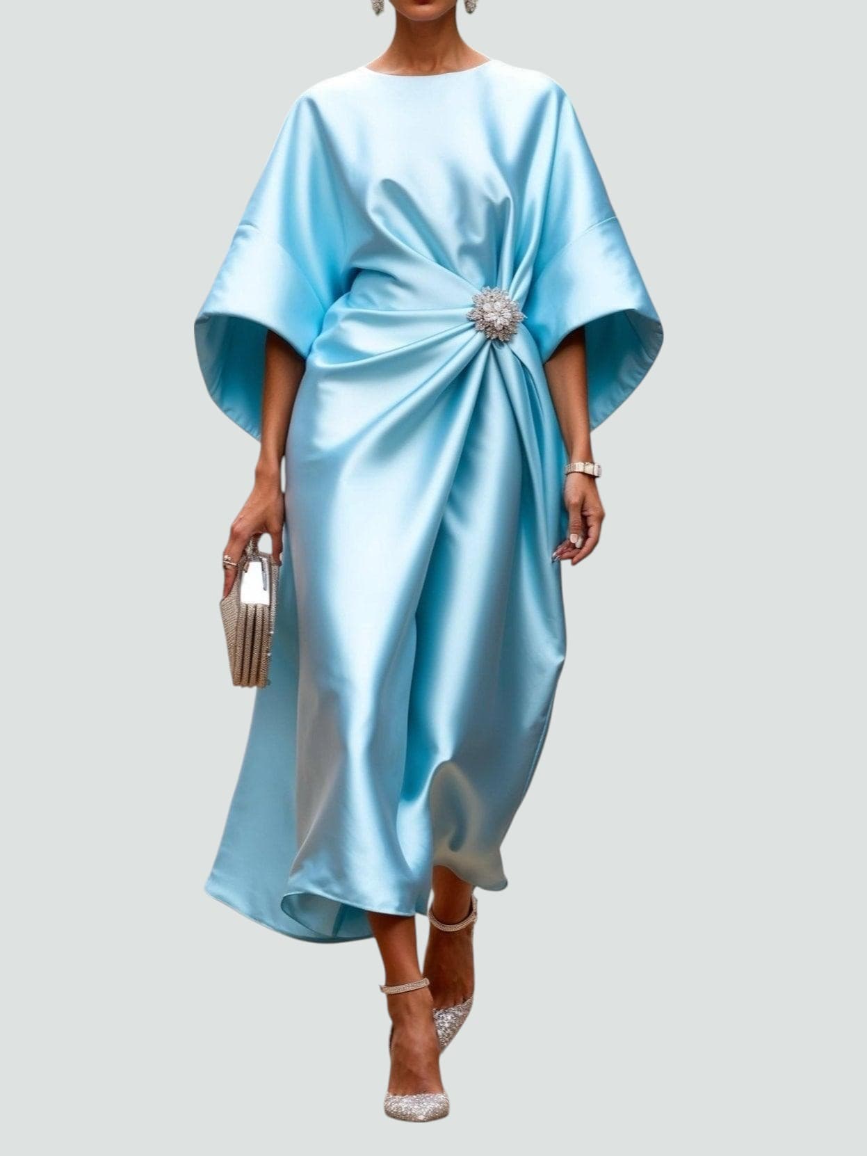 Image of Ronja | Dame Slå-om Midi Kjole