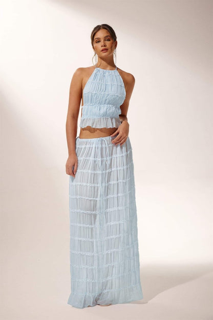 Couture-moda | Ensemble Chic Crop Top dos nu et jupe longue évasée - Image 1