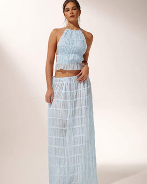 Lénaïc | Ensemble Chic Crop Top dos nu et jupe longue évasée