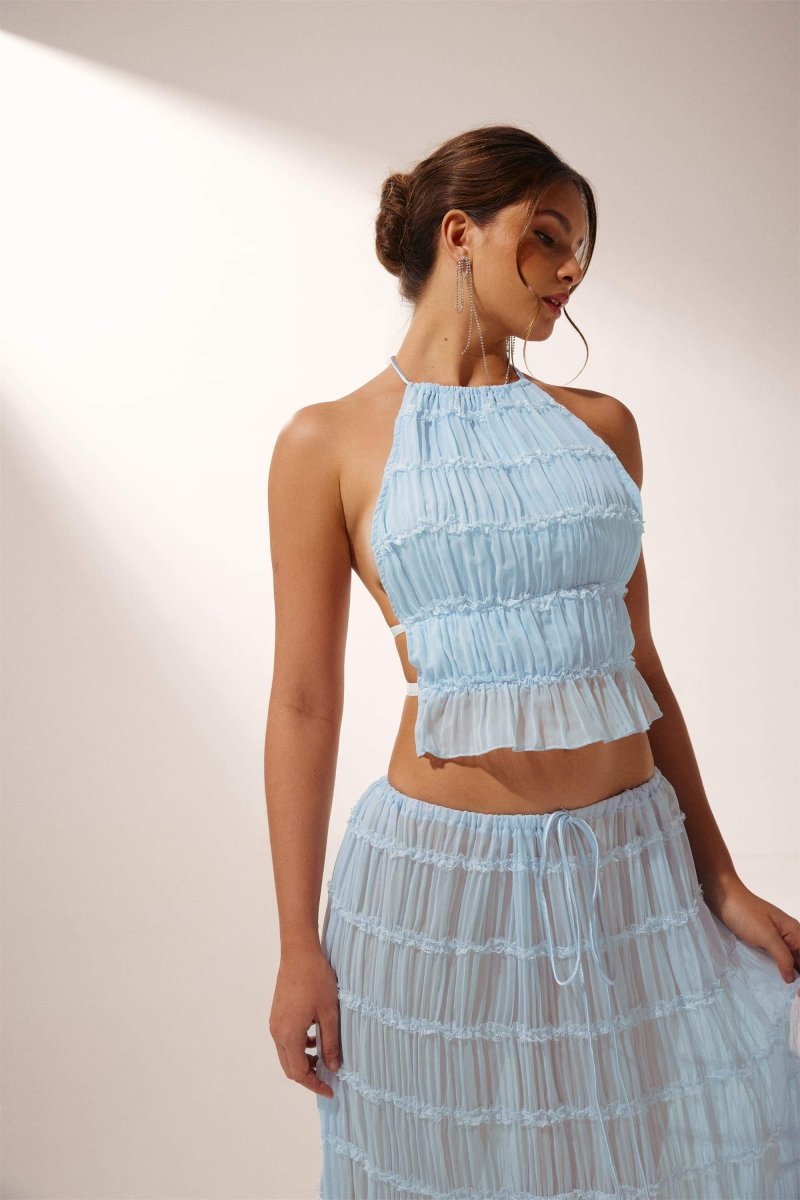 Couture-moda | Ensemble Chic Crop Top dos nu et jupe longue évasée - Image 3