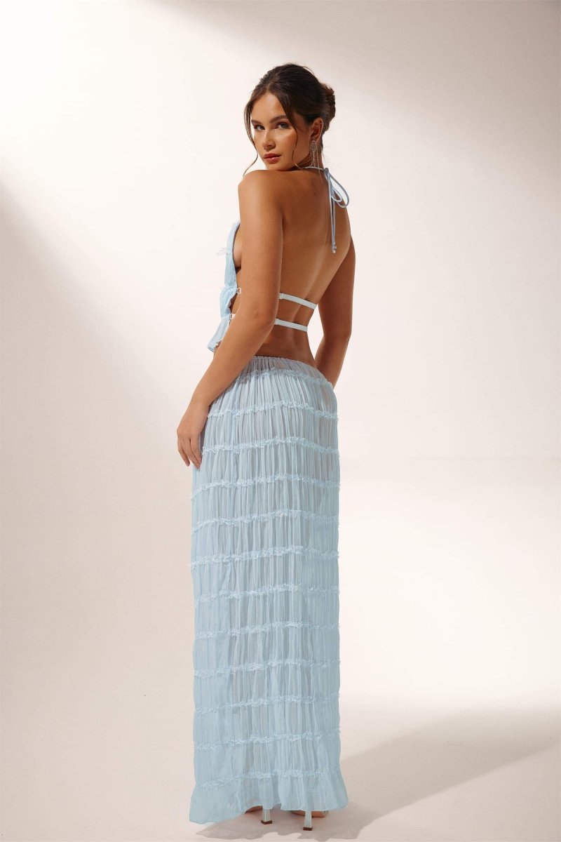 Couture-moda | Ensemble Chic Crop Top dos nu et jupe longue évasée - Image 2