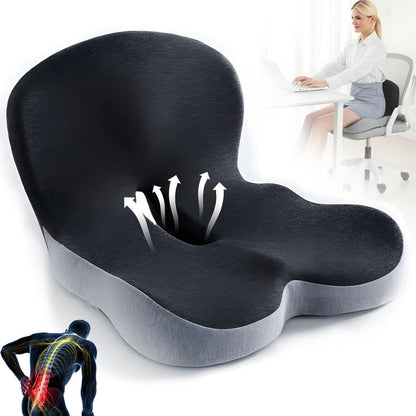 Sæde pude | Ergonomisk hukommelsesskumpude | Trykaflastning & skridsikker | ErgoComfort