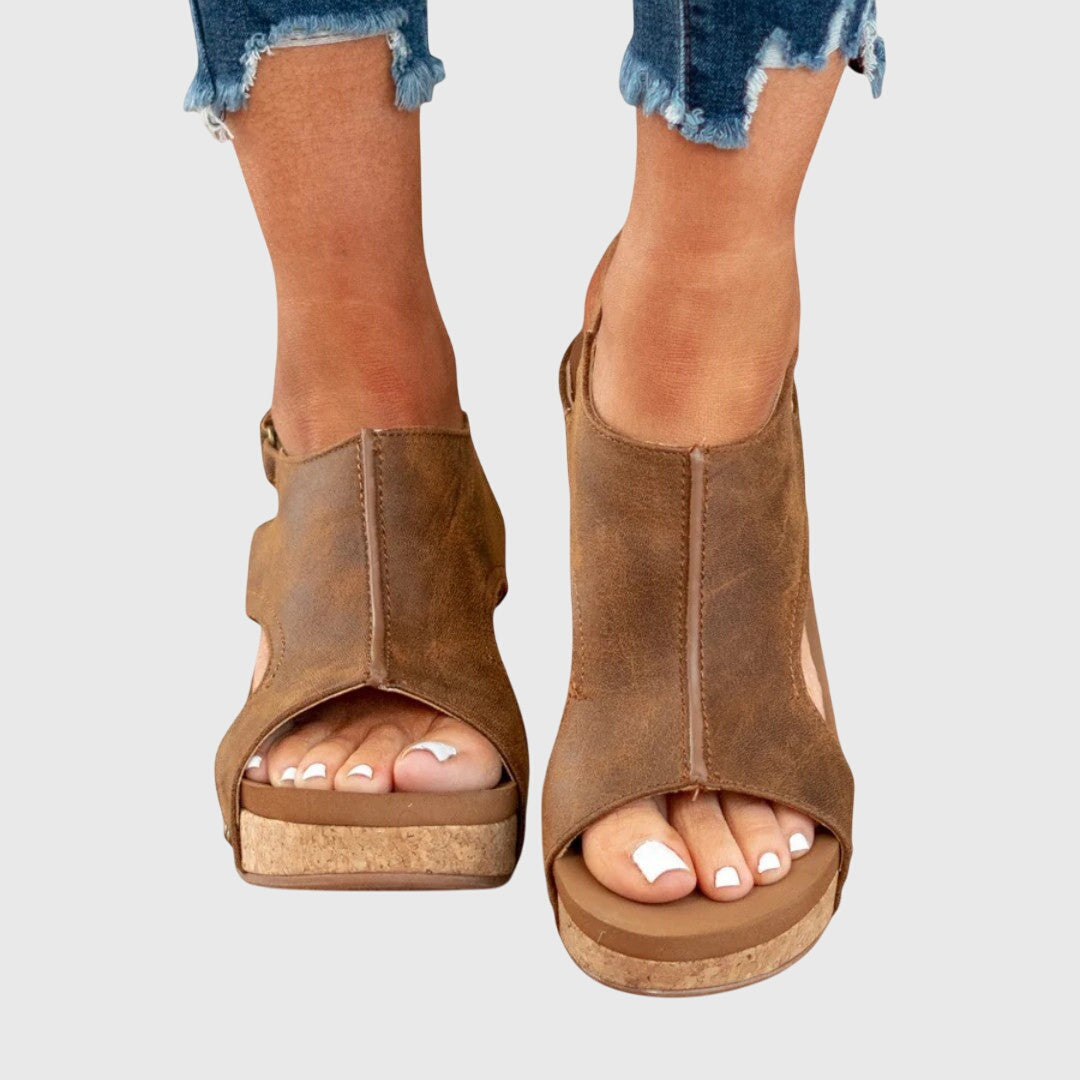 Image of Sabine | Kilehæle Sandaler med Åben Tå til Damer