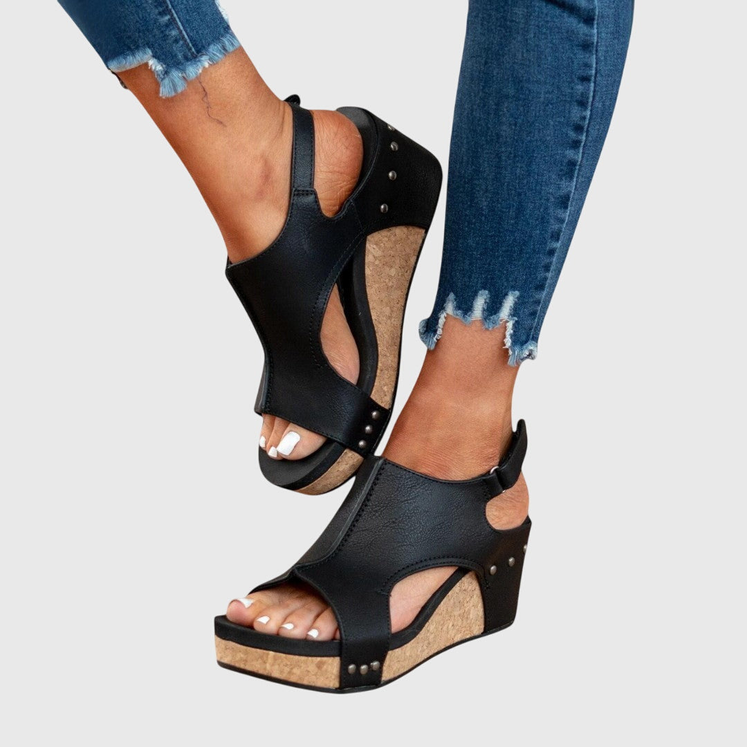 Image of Sabine | Kilehæle Sandaler med Åben Tå til Damer