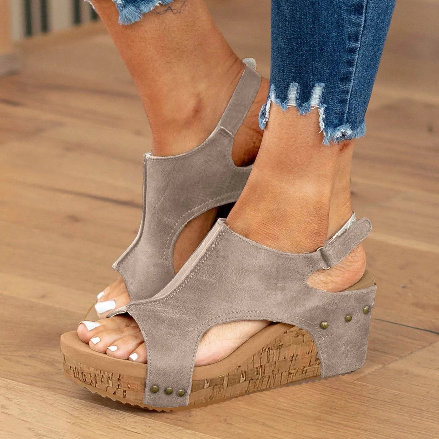 Sabine | Kilehæle Sandaler med Åben Tå til Damer - Image 3