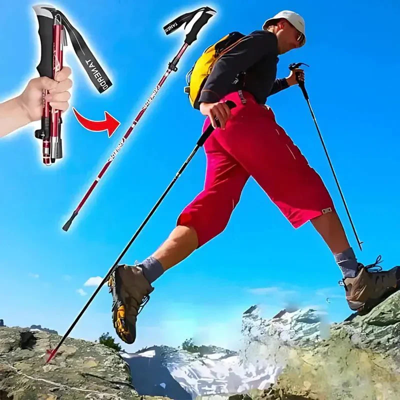 Sammenklappelig Aluminium Trekkingstav for Ubesværet Vandring