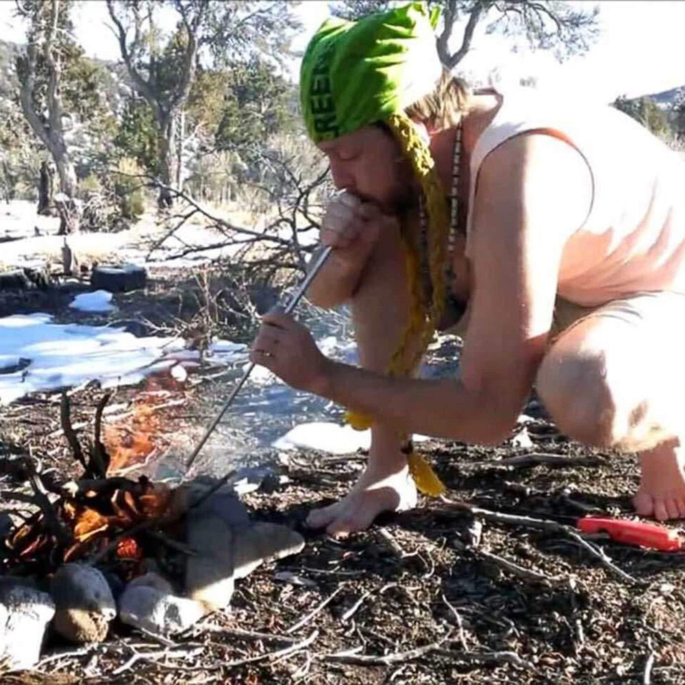 Sammenklappelig Rustfrit Stål Ild Blæser til Camping